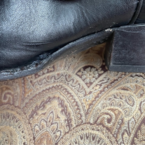 VTG Larry Mahan El Paso Brown Black Leather Western Cowboy Boots Pull On Sz 9.5 - Picture 11 of 11